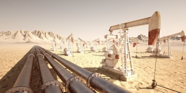 Oil,Pump,Jack,Rocking,With,Pipeline,In,The,Background.